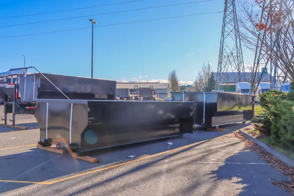 Roll-off dumpster ready for waste disposal at job site for 15 Yard Dumpster Rental in Doctor Phillips